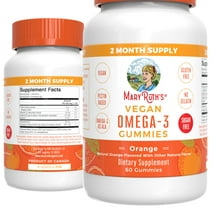 MaryRuth Organics | Vegan Omega 3 Gummies for Adults | Heart Health, Mood Support | Orange Flavor | Vegan, Non-GMO | 60 Count