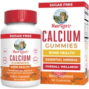 MaryRuth's Adult Calcium Gummy, Bone Health & Support, Peach Mango Apricot Flavored, Vegan, Gluten Free, 60 Count