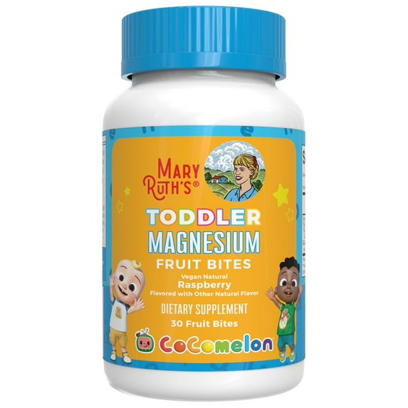 MaryRuth Organics Cocomelon Toddler Magnesium Fruit Bites, Calcium Absorption and Gut Health for Children's Health, 30 Count