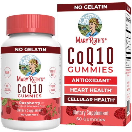 MaryRuth's CoQ10 Vegan Antioxidant Metabolism Gummies Raspberry, Adult, 60 Count