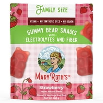 MaryRuth's | Gummy Bear Snacks with Electrolytes and Fiber | Healthy Snacks for Adults and Kids | Vegan | Strawberry Flavor | 240g