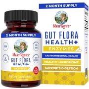 MaryRuth's Gut Flora Health+ Capsules for Adults, Enzymes, Prebiotics, Probiotics, Vegan, 60 Count