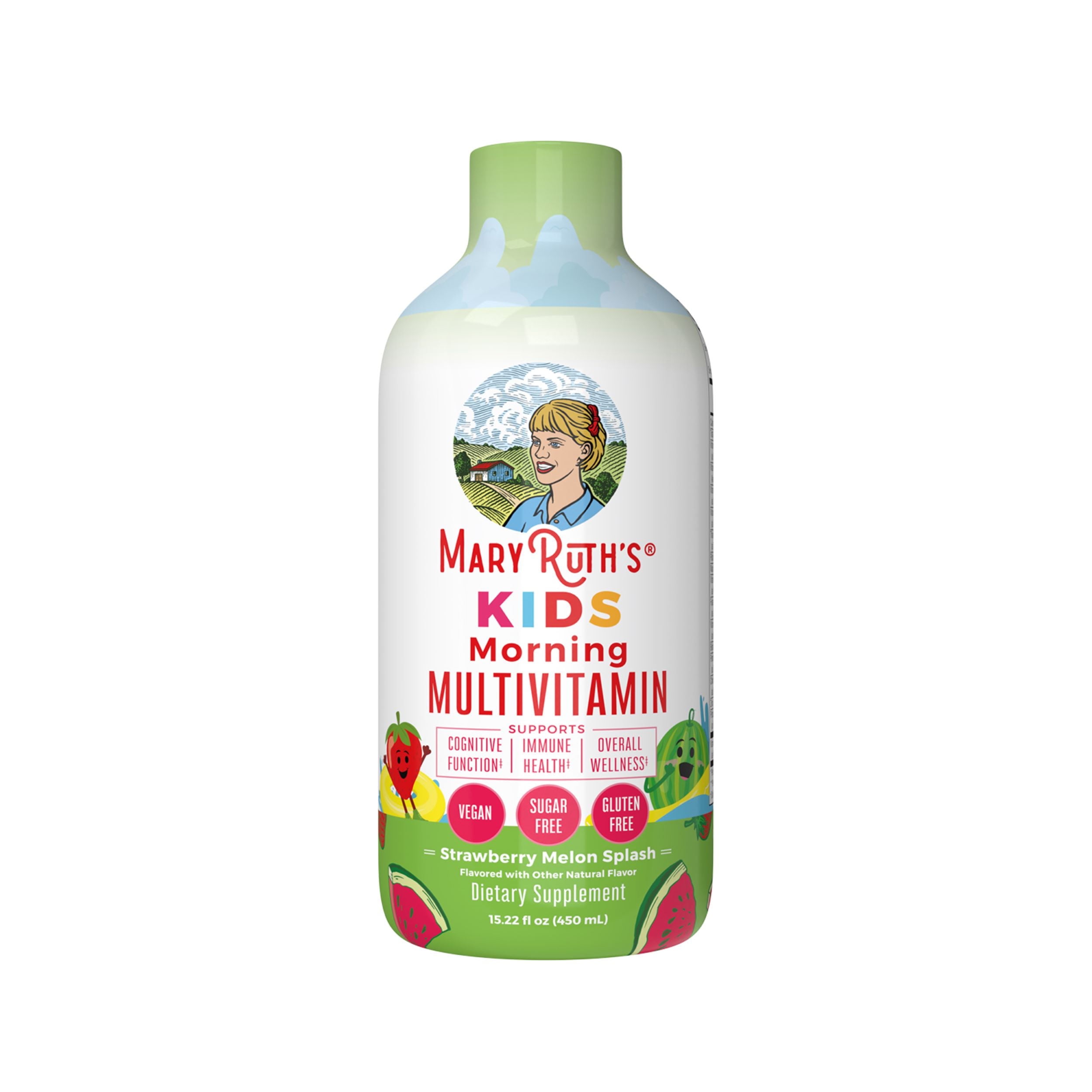 MaryRuth's Kids Liquid Multivitamin for Children's Health, Strawberry Melon Splash, 15.22 oz