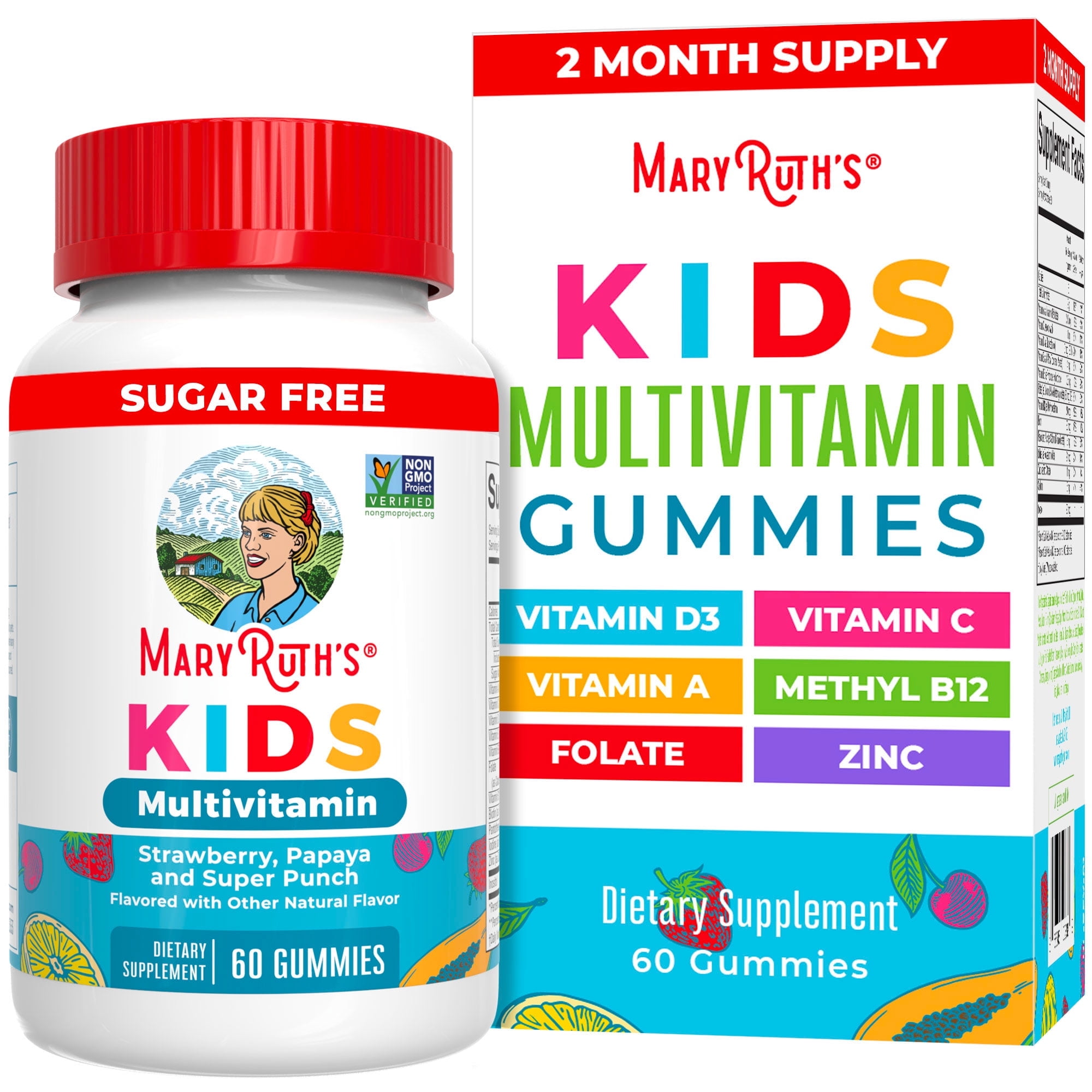 Free Shipping! MaryRuth Organics Kids Multivitamin Gummies, Vegan, 60 Count