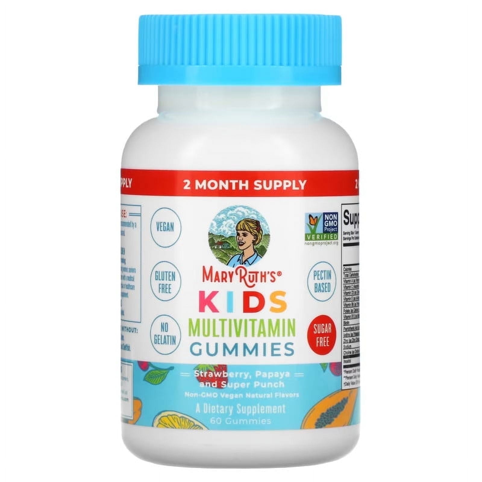 MaryRuth's Kids Multivitamin Gummies, 60 Count, Gluten Free,, Vegan