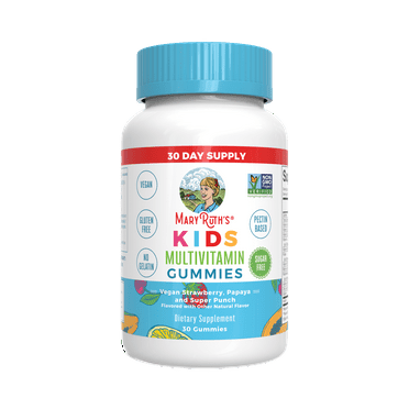 MaryRuth's Kids Multivitamin Gummies, Children's Health, Sugar-Free, Strawberry Papaya Super Punch, 30 Count