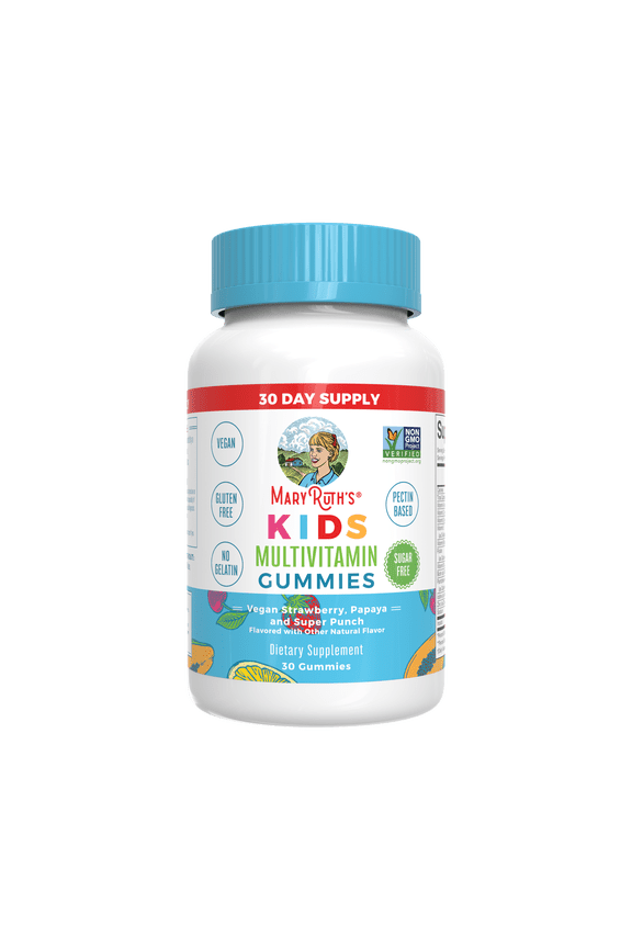 MaryRuth Organics Kids Multivitamin Gummies, Children's Health, Sugar-Free, Strawberry Papaya Super Punch, 30 Count