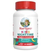 MaryRuth Organics Kids Nighttime Gummies, Strawberry, 30 Count, Sleep Support Supplement, L-Theanine