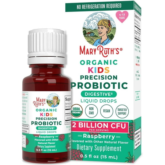 MaryRuth's Precision Probiotic Digestion Drops, Raspberry, 0.5 fl oz