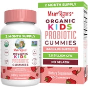 MaryRuth's Kids Probiotic Gummies USDA Organic Strawberry Flavor Vegan Dairy-Free Gluten-Free 60 Count