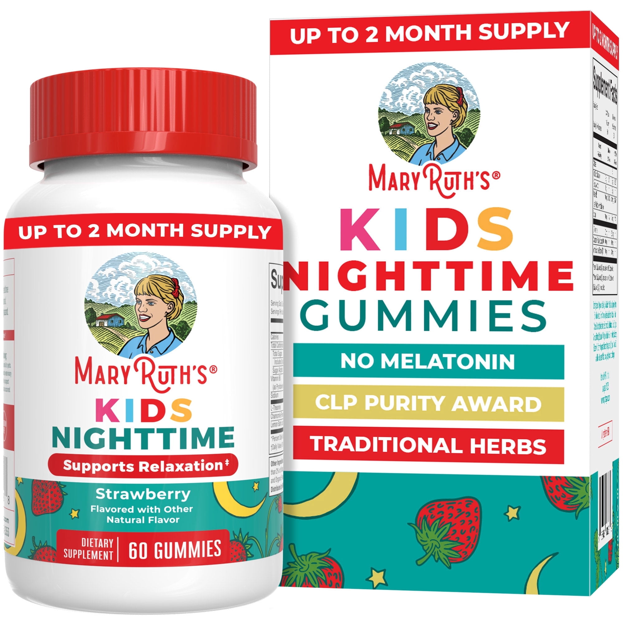 MaryRuth's Kids Nighttime Gummies, Strawberry, 60 ct