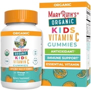 MaryRuth's Kids Vitamin C Gummies Ages 4+, USDA Organic, Antioxidant, Immune Support, Overall Health, Vegan Gluten-Free Unisex Orange Flavor, 60 Count