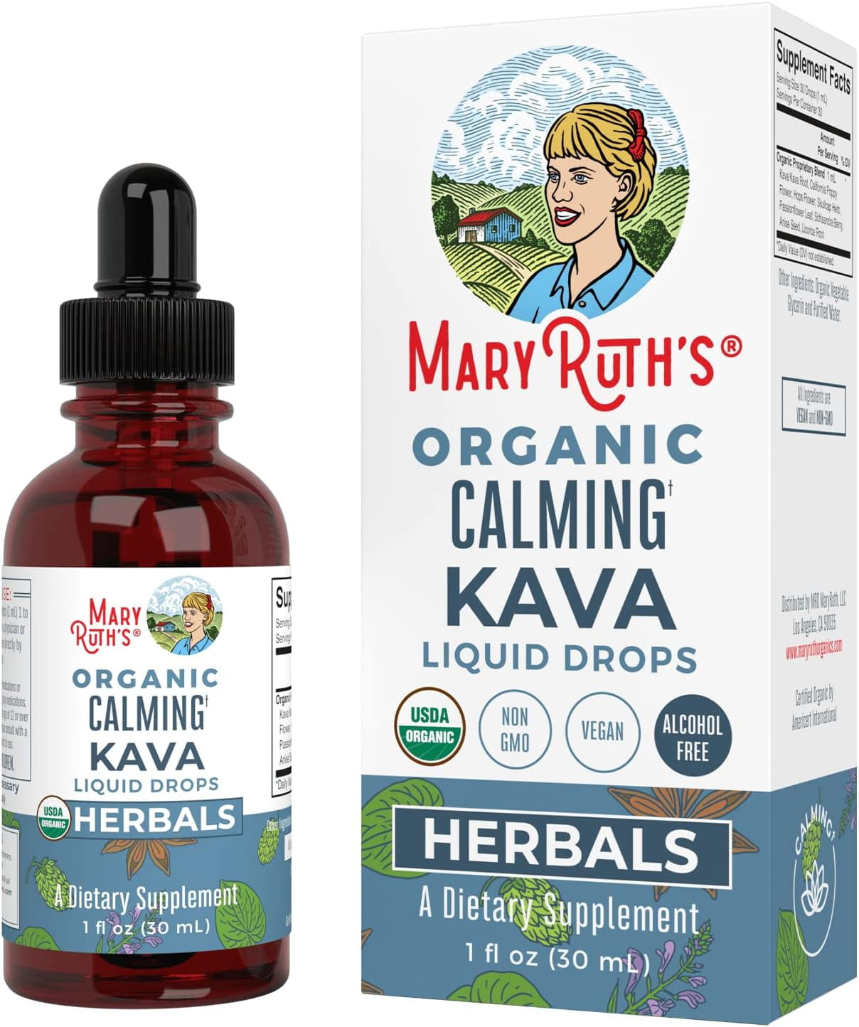 Organic Calming Kava Liquid Extract Herbal Blend, 1 fl oz