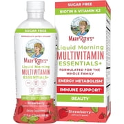 MaryRuths Liquid Morning Multivitamin Essentials Ages 1+ Overall Health Immune Support, Strawberry, Vegan Gluten-Free, Dairy-Free, 32 fl oz