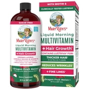 MaryRuths Liquid Morning Multivitamin + Hair Growth with Lustriva for Thicker Hair, Reduced Wrinkles, Dragonfruit Melon, Adults Ages 18+ 30 fl oz