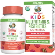 MaryRuths Kids Multivitamin + Postbiotic Gummies Ages 4+, Bone Health, Immune Support, Vegan, Gluten-Free, Dairy-Free, Mixed Berry & Cherry, 60 Count