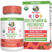 MaryRuth's Kids Multivitamin + Postbiotic Gummies Ages 4+, Bone Health, Immune Support, Vegan, Gluten-Free, Dairy-Free, Mixed Berry & Cherry, 60 Count