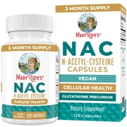 MaryRuths NAC Capsules Supplement, NAC 1000mg per Serving, Vegan, Gluten Free, Unisex, Adult Ages 18+, 120 ct, 60 Servings