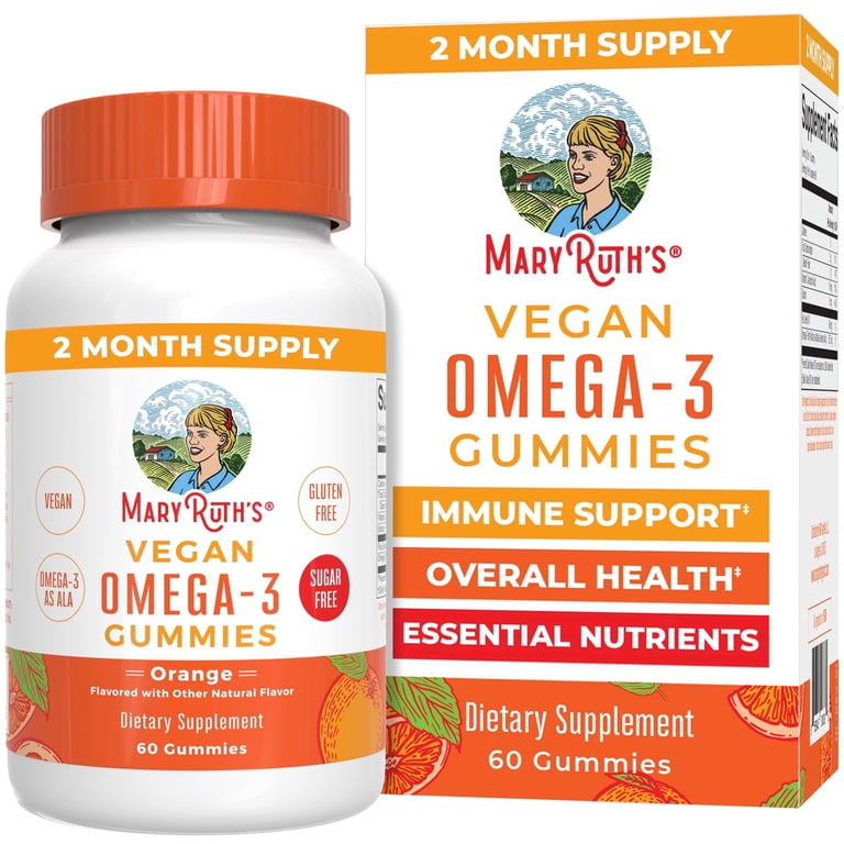 MaryRuth Organics, Omega-3 Gummies, 60 ct, Vegan, Immune Health