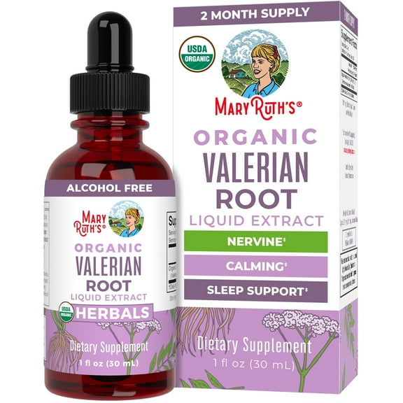 MaryRuth's USDA Organic Valerian Root Liquid Drops Calming Sleep Aid, Unisex,  Vegan 1 fl oz / 30ml