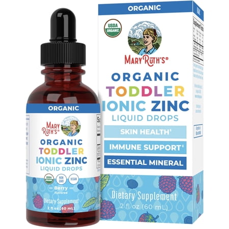 MaryRuth's Liquid Zinc Supplement for Toddlers, Immune Support, Vegan, Dairy-Free, Gluten-Free, Berry Flavor, Ages 1 to 3, 2 fl oz