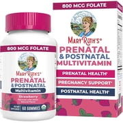 MaryRuths Prenatal Postnatal Multivitamin Gummies for Women Organic Strawberry Vegan 60 Count