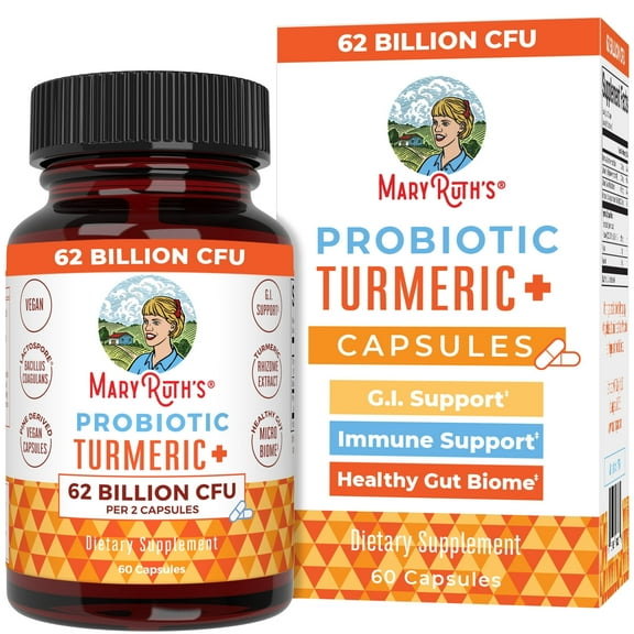 MaryRuth's Probiotic Turmeric+ Capsules, 60 ct