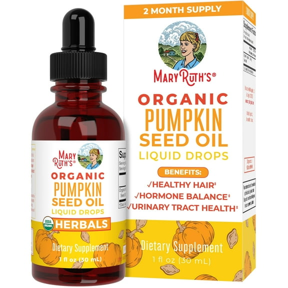 MaryRuth's USDA Organic Pumpkin Seed Oil Drops 1 oz - Cold-Pressed, Men's Urinary Health Support, Sugar Free, Vegan, Non-GMO, 60 servings