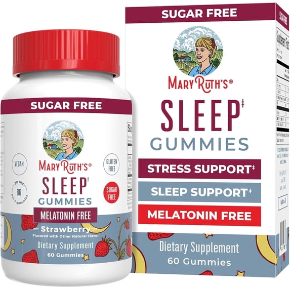 MaryRuth's Sleep Gummies with Melatonin, L-Theanine, Chamomile, Vitamin B6, Vegan, Gluten-Free, Dairy-Free, 60 Count