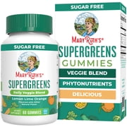 MaryRuth's Supergreens Gummies Veggie Supplement Lemon-Lime Orange Vegan, Sugar Free, Gluten Free, 60 Count