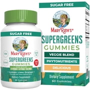MaryRuths Supergreens Gummies Veggie Supplement Lemon-Lime Orange Vegan, Sugar Free, Gluten Free, 60 Count
