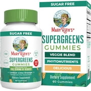 MaryRuth's Supergreens Gummies Veggie Supplement Lemon-Lime Orange Vegan, Sugar Free, Gluten Free, 60 Count