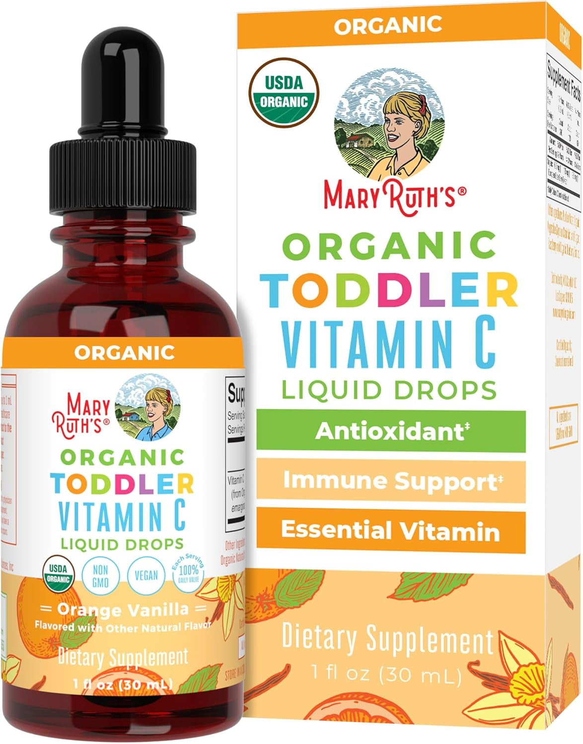MaryRuth's Toddler Vitamin C Drops, Orange Vanilla, Org, 1 oz