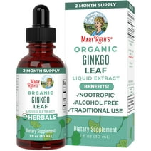 MaryRuth's USDA Organic Ginkgo Leaf Liquid Drops | Herbal Supplement | Memory Support, Brain Health | Vegan, Non-GMO, Clean Label Project Verified | 1 fl oz / 30 ml
