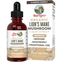 MaryRuth's | USDA Organic Lions Mane Mushroom Liquid Drops | Nootropic Herbal Supplement | Vegan, Non-GMO | 1 fl oz / 30 mL