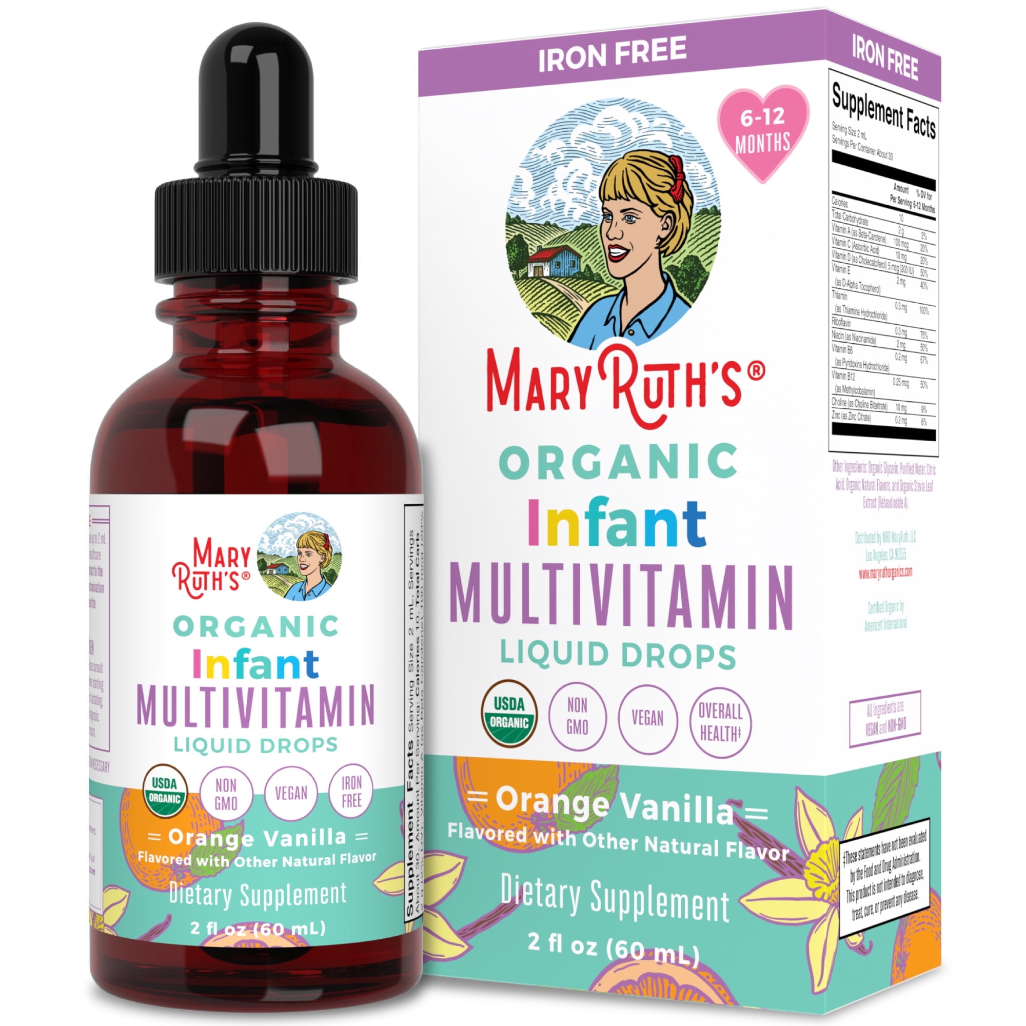 MaryRuth's Organic Multivitamin for Babies Vitamin Drops Support