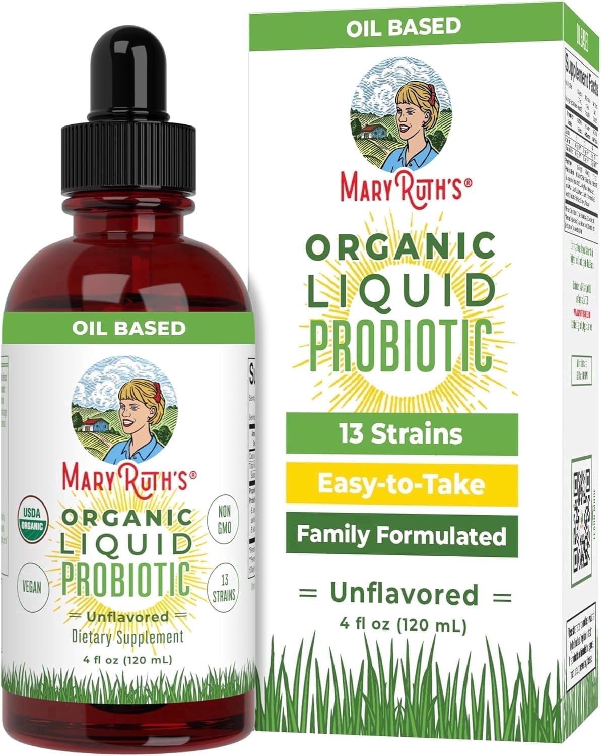 MaryRuth's Liquid Probiotic Drops USDA Organic Vegan Non-GMO for Adults & Kids Digestive Health 1 Count 4 fl oz