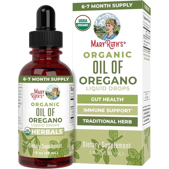 MaryRuth's Liquid Oregano Supplement, Pre-Diluted with Extra Virgin Olive Oil, Vegan, Gluten-Free, Dairy-Free, Unisex, 1 fl oz