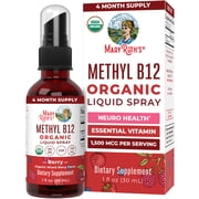 MaryRuths USDA Organic Vitamin B12 Liquid Spray, Energy Support, Vegan, Non-GMO, 1 fl oz