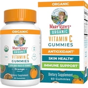 MaryRuth's USDA Organic Adult Vitamin C Gummies, Dietary Supplement, Immune Support, Orange Flavor, 60 Count