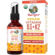 MaryRuth's Vitamin D3 + K2 Liquid Spray, Bone Support, Heart Health, USDA Organic, Sugar-Free, Gluten-Free, Vegan, 1 fl oz