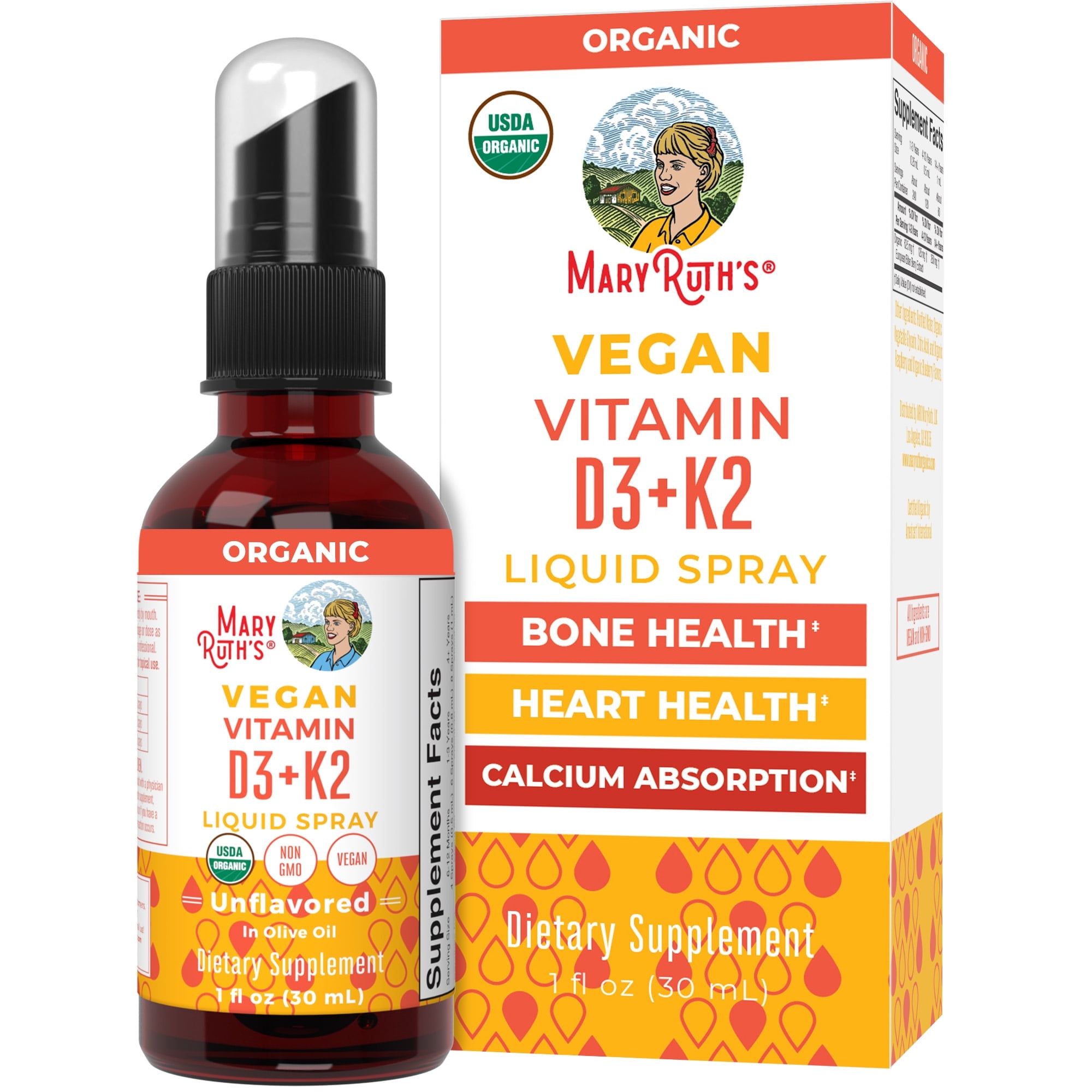 Walmart Black Friday Deals 2025 - MaryRuth Organics Vitamin D3+K2 Liquid Spray Vegan 1 fl oz