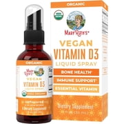 MaryRuth's USDA Organic Vitamin D3 Spray, Bone Health, Immune Support, Vegan, Gluten-Free, Unisex, 1 fl oz