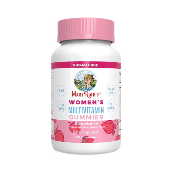 MaryRuth Organics Vegan Women's Multivitamin Gummies - Strawberry, Vitamin D3, Iodine, 60 Ct