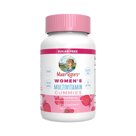 MaryRuth Organics Vegan Women's Multivitamin Gummies - Strawberry, Vitamin D3, Iodine, 60 Ct
