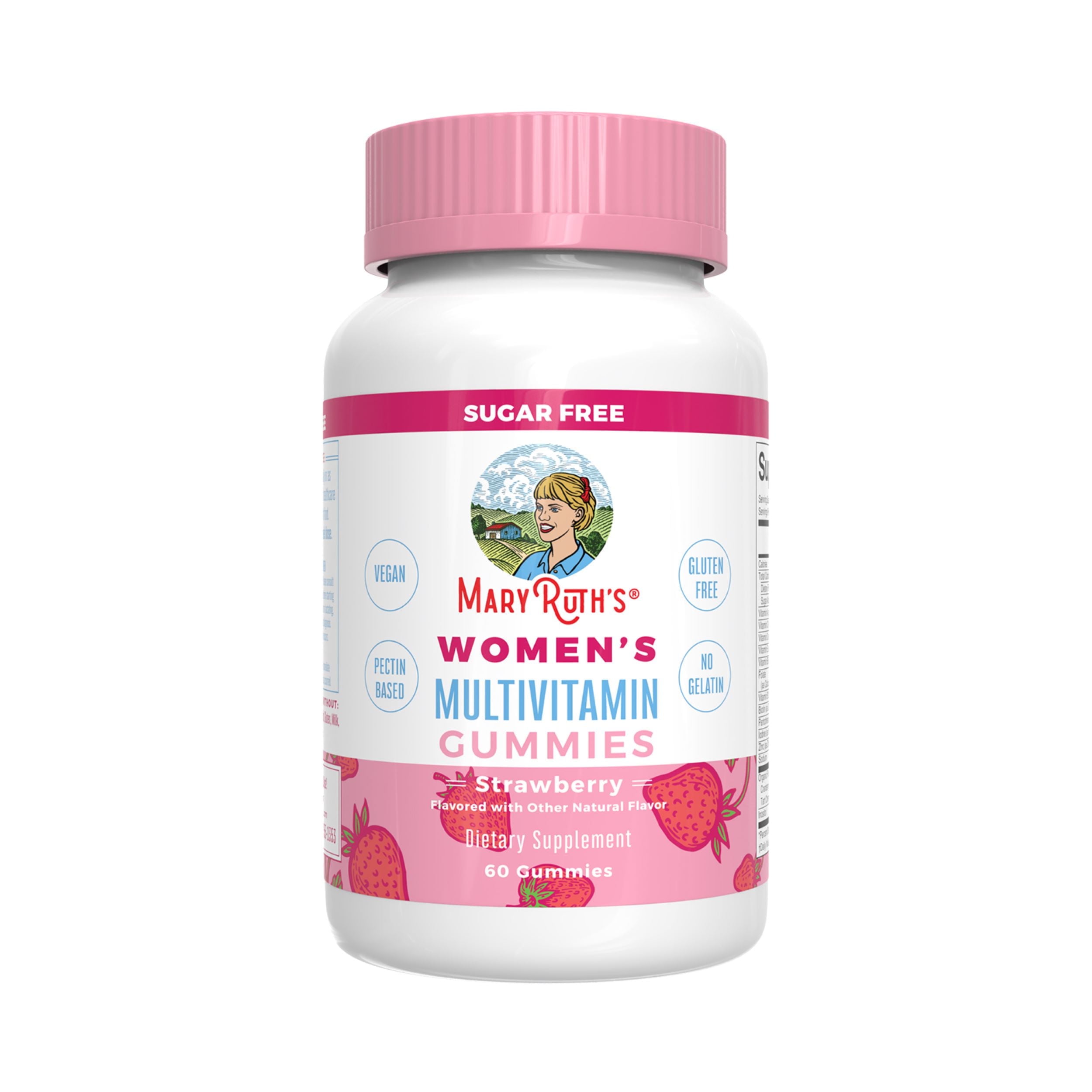 MaryRuth Organics Vegan Women's Multivitamin Gummies - Strawberry, Vitamin D3, Iodine, 60 Ct