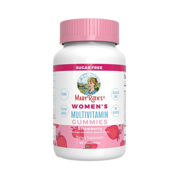 MaryRuth Organics Vegan Women's Multivitamin Gummies - Strawberry, Vitamin D3, Iodine, 60 Ct