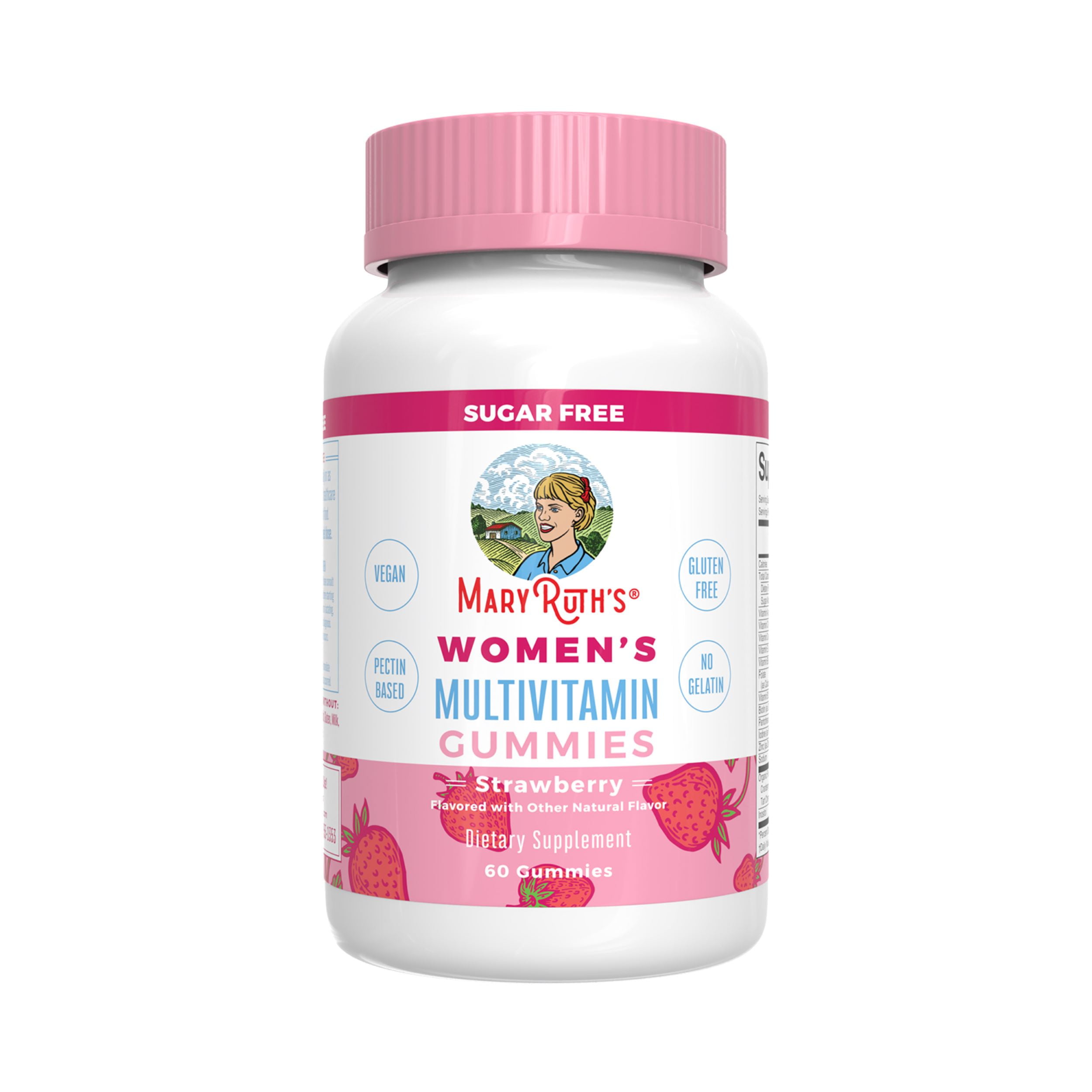 MaryRuth's Vegan Women's Multivitamin Gummies - Strawberry, Vitamin D3, Iodine, 60 Ct