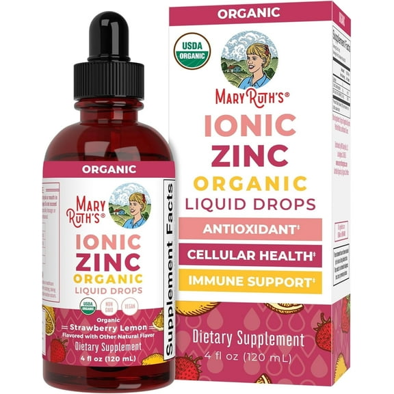 MaryRuth's Liquid Zinc Supplement for Immunity Support, Strawberry Lemon, Unisex, 4 Fl Oz Non-GMO