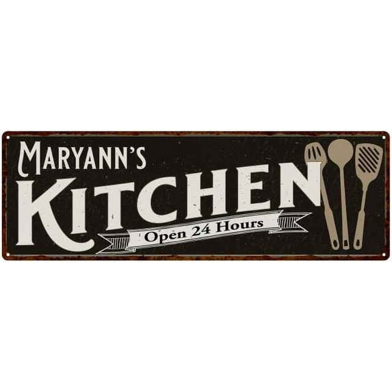 Maryann's Kitchen Sign Chic Wall Decor Gift Mom 8x24 108240014348